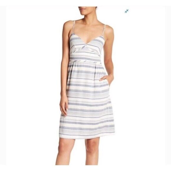 Theory Melaena Haviana Stripe Dress Blue & White - Picture 1 of 9